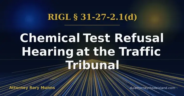 Chemical Test Refusal Hearing at the Traffic Tribunal