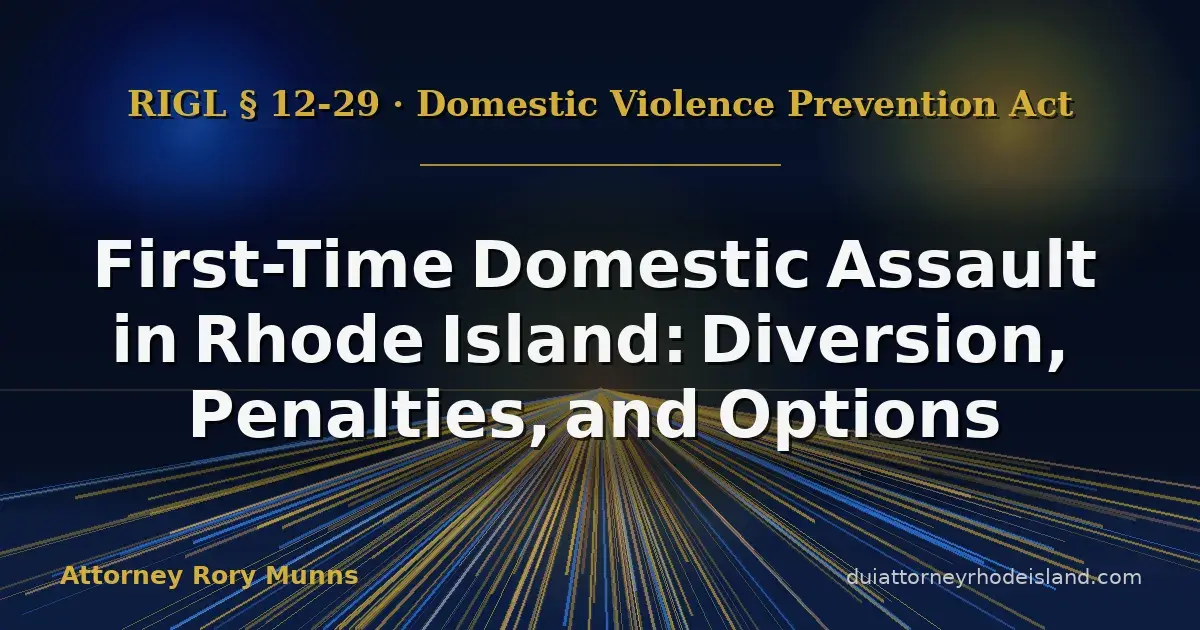 First-Time Domestic Assault Rhode Island: Diversion, Penalties, and Options