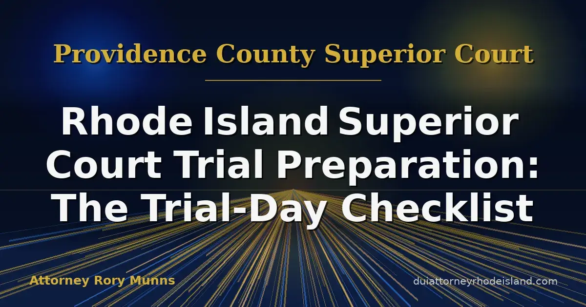 Rhode Island Superior Court Trial Preparation: The Trial-Day Checklist