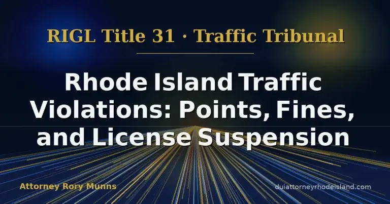 Rhode Island Traffic Violations: Points, Fines, and License Suspension